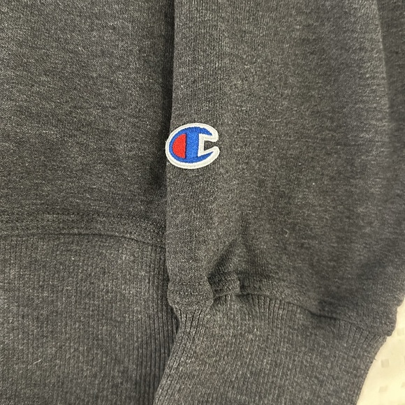 Champion Powerblend Script Logo Grey Sweatshirt size Small - Picture 7 of 7